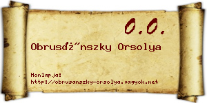 Obrusánszky Orsolya névjegykártya